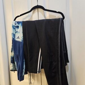 Adidas Black and Blue Athletic Pants